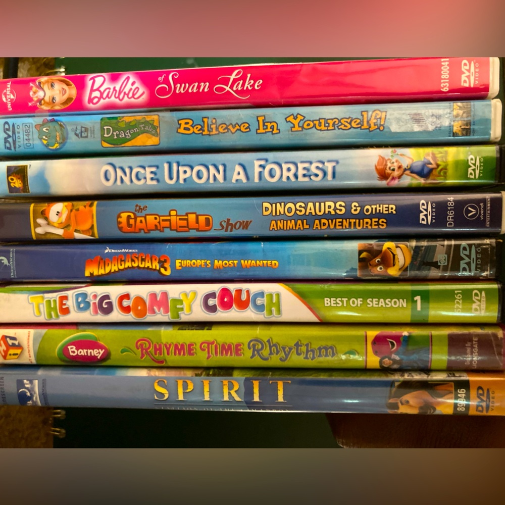 Childhood DVD Bundle - 8 Titles Including Barbie, Barney, Dragon Tales, and More